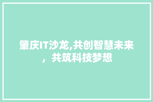 肇庆IT沙龙,共创智慧未来，共筑科技梦想 WordPress教程