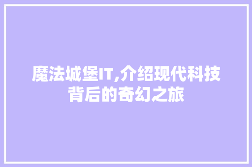 魔法城堡IT,介绍现代科技背后的奇幻之旅