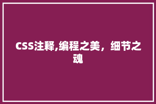 CSS注释,编程之美，细节之魂 友链在线