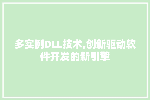 多实例DLL技术,创新驱动软件开发的新引擎 SEO教程