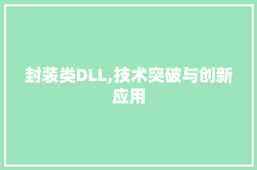 封装类DLL,技术突破与创新应用 服务器/数据库