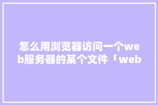 怎么用浏览器访问一个web服务器的某个文件「web数据库访问过程怎么写」 WordPress教程