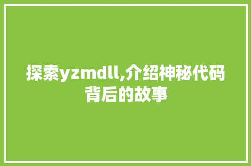 探索yzmdll,介绍神秘代码背后的故事