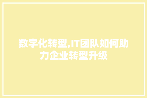 数字化转型,IT团队如何助力企业转型升级 友链在线