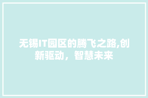 无锡IT园区的腾飞之路,创新驱动，智慧未来