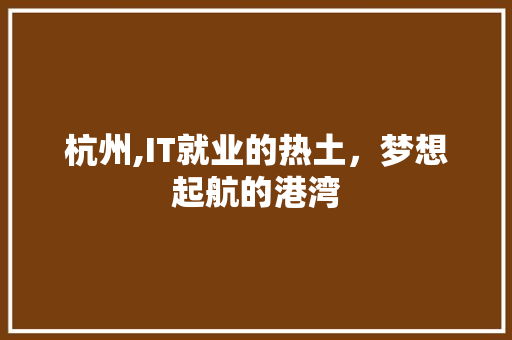 杭州,IT就业的热土，梦想起航的港湾 SEO教程