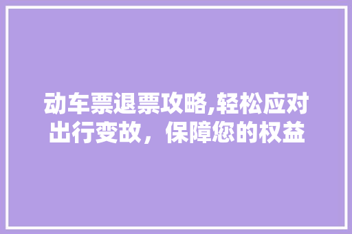 动车票退票攻略,轻松应对出行变故，保障您的权益 友链在线