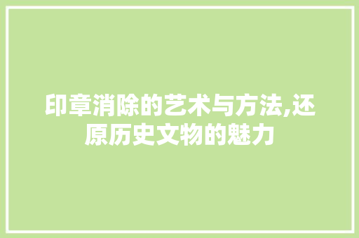 印章消除的艺术与方法,还原历史文物的魅力
