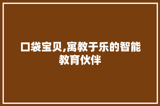 口袋宝贝,寓教于乐的智能教育伙伴
