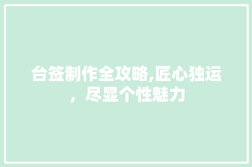台签制作全攻略,匠心独运，尽显个性魅力