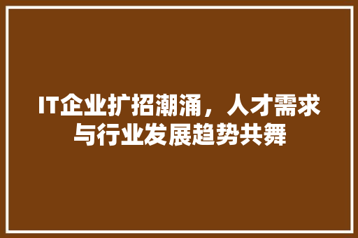 IT企业扩招潮涌，人才需求与行业发展趋势共舞 WordPress教程