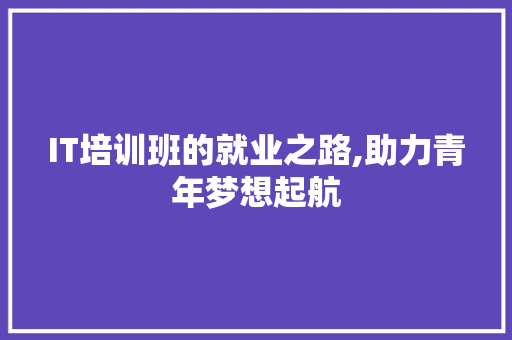 IT培训班的就业之路,助力青年梦想起航 SEO教程