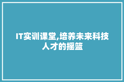 IT实训课堂,培养未来科技人才的摇篮