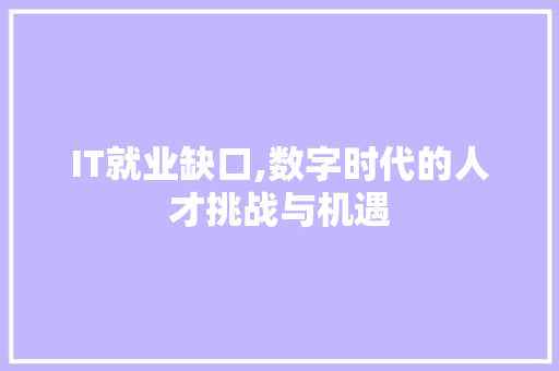 IT就业缺口,数字时代的人才挑战与机遇