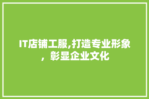 IT店铺工服,打造专业形象，彰显企业文化 友链在线
