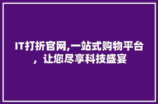 IT打折官网,一站式购物平台，让您尽享科技盛宴 建站教程