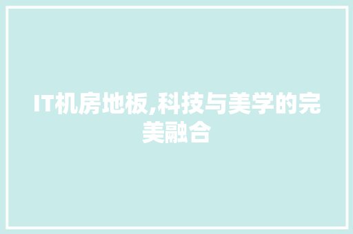 IT机房地板,科技与美学的完美融合 建站教程
