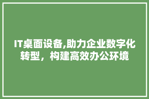 IT桌面设备,助力企业数字化转型，构建高效办公环境