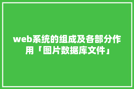 web系统的组成及各部分作用「图片数据库文件」