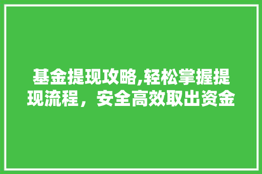 基金提现攻略,轻松掌握提现流程，安全高效取出资金