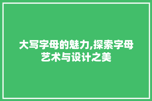 大写字母的魅力,探索字母艺术与设计之美 友链在线