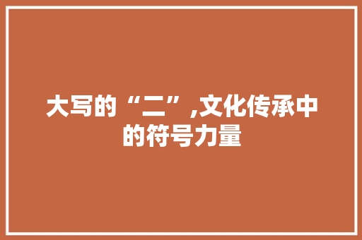 大写的“二”,文化传承中的符号力量