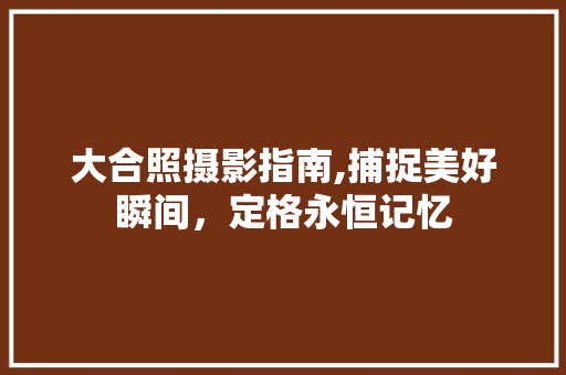 大合照摄影指南,捕捉美好瞬间，定格永恒记忆