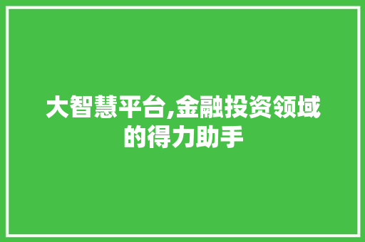 大智慧平台,金融投资领域的得力助手 建站教程