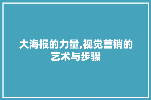 大海报的力量,视觉营销的艺术与步骤
