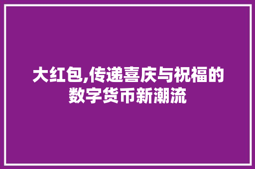 大红包,传递喜庆与祝福的数字货币新潮流