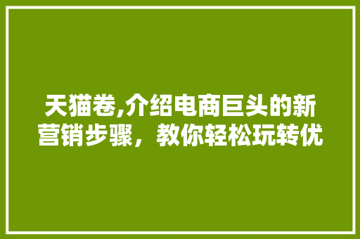 天猫卷,介绍电商巨头的新营销步骤，教你轻松玩转优惠风暴！