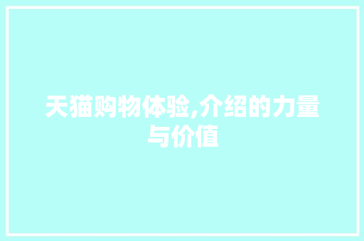 天猫购物体验,介绍的力量与价值