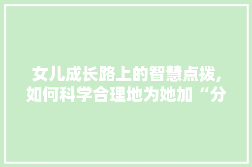 女儿成长路上的智慧点拨,如何科学合理地为她加“分” WordPress教程
