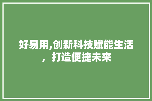 好易用,创新科技赋能生活，打造便捷未来 友链在线
