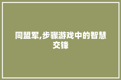 同盟军,步骤游戏中的智慧交锋 服务器/数据库