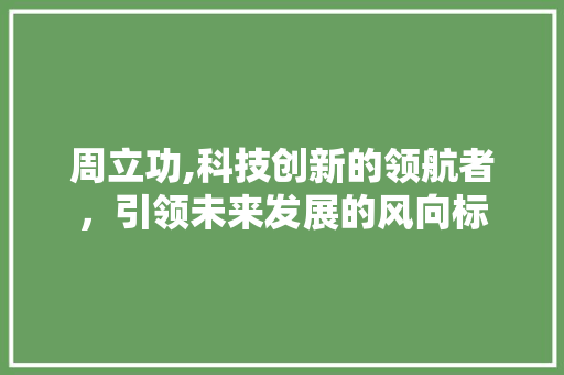 周立功,科技创新的领航者，引领未来发展的风向标 WordPress教程