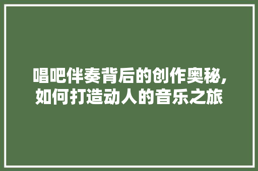 唱吧伴奏背后的创作奥秘,如何打造动人的音乐之旅