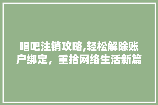 唱吧注销攻略,轻松解除账户绑定，重拾网络生活新篇章 服务器/数据库