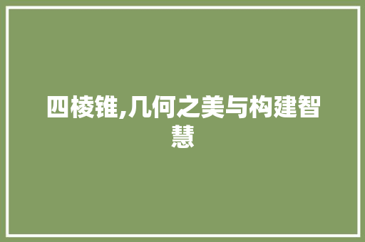 四棱锥,几何之美与构建智慧 SEO教程