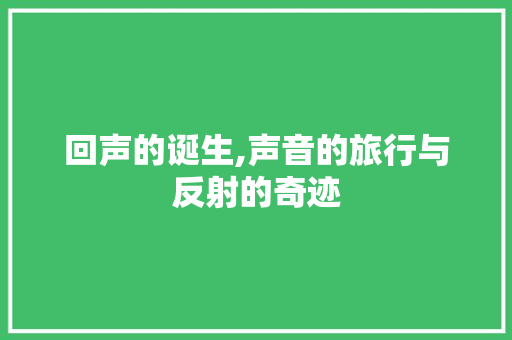 回声的诞生,声音的旅行与反射的奇迹