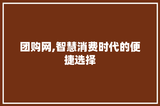 团购网,智慧消费时代的便捷选择