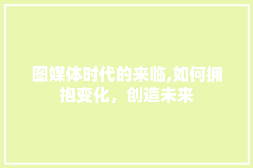 图媒体时代的来临,如何拥抱变化，创造未来 建站教程