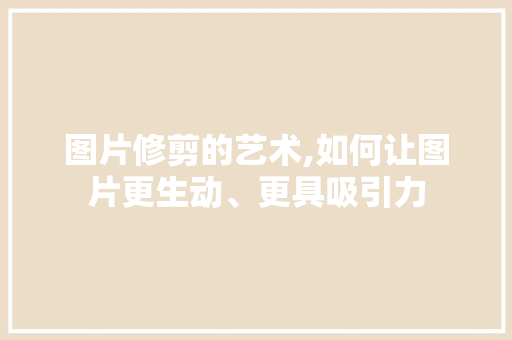 图片修剪的艺术,如何让图片更生动、更具吸引力