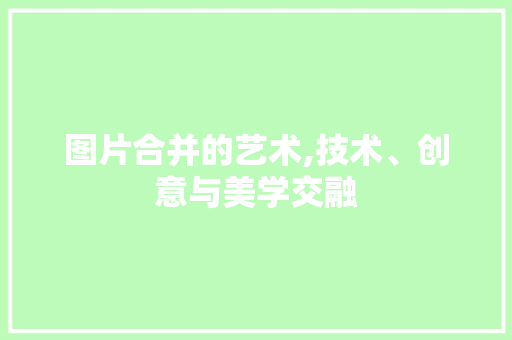 图片合并的艺术,技术、创意与美学交融