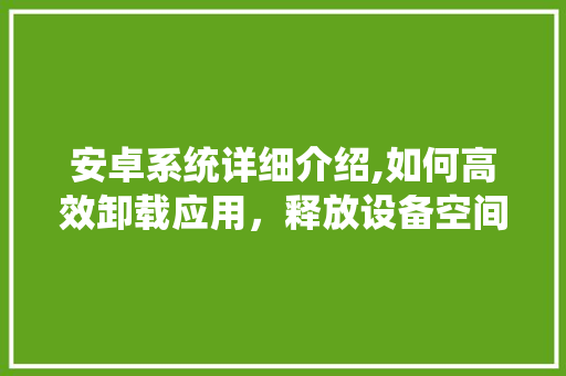 安卓系统详细介绍,如何高效卸载应用，释放设备空间