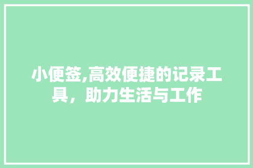 小便签,高效便捷的记录工具，助力生活与工作