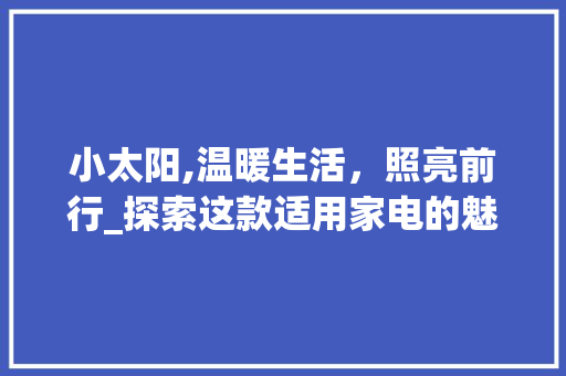 小太阳,温暖生活，照亮前行_探索这款适用家电的魅力