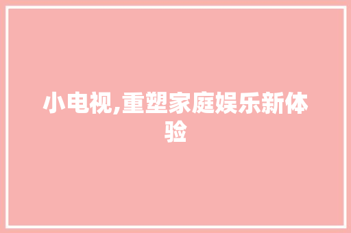 小电视,重塑家庭娱乐新体验