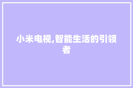 小米电视,智能生活的引领者