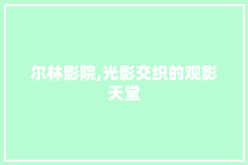 尔林影院,光影交织的观影天堂